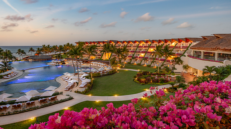 Grand Velas Riviera Maya ultra-luxury all-inclusive resort with stunning architecture, gourmet dining, and beachfront pools in Playa del Carmen, Mexico.