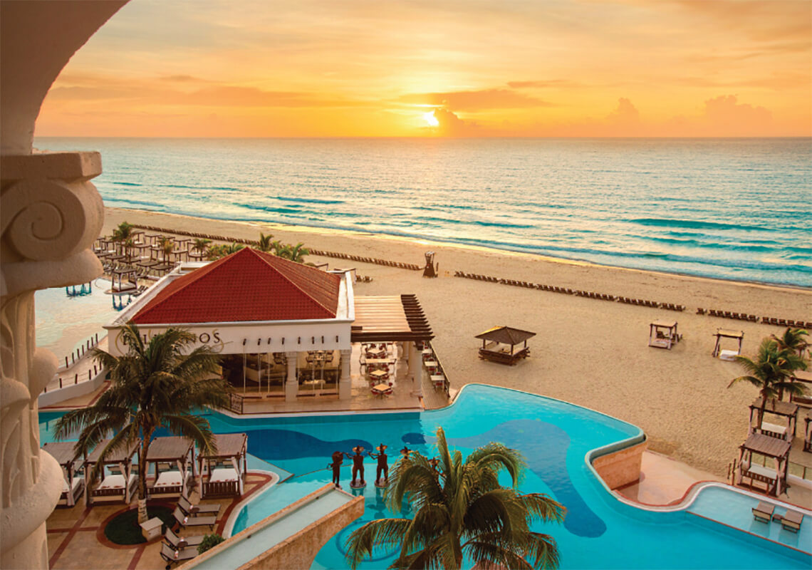 Hyatt Zilara Cancun adults-only all-inclusive resort in Cancun's Hotel Zone with oceanfront pools, modern architecture, and vibrant beach atmosphere.